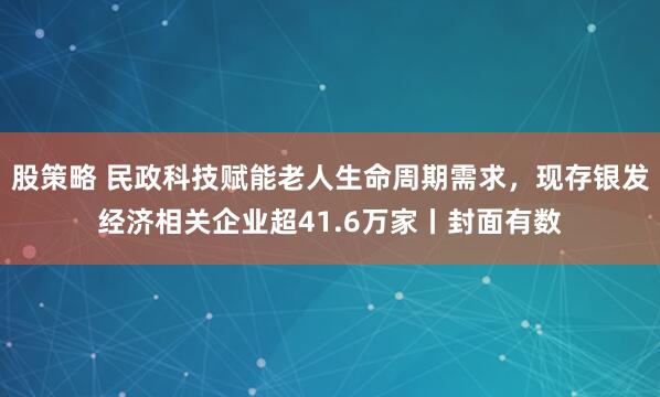股策略 民政科技赋能老人生命周期需求，现存银发经济相关企业超41.6万家丨封面有数